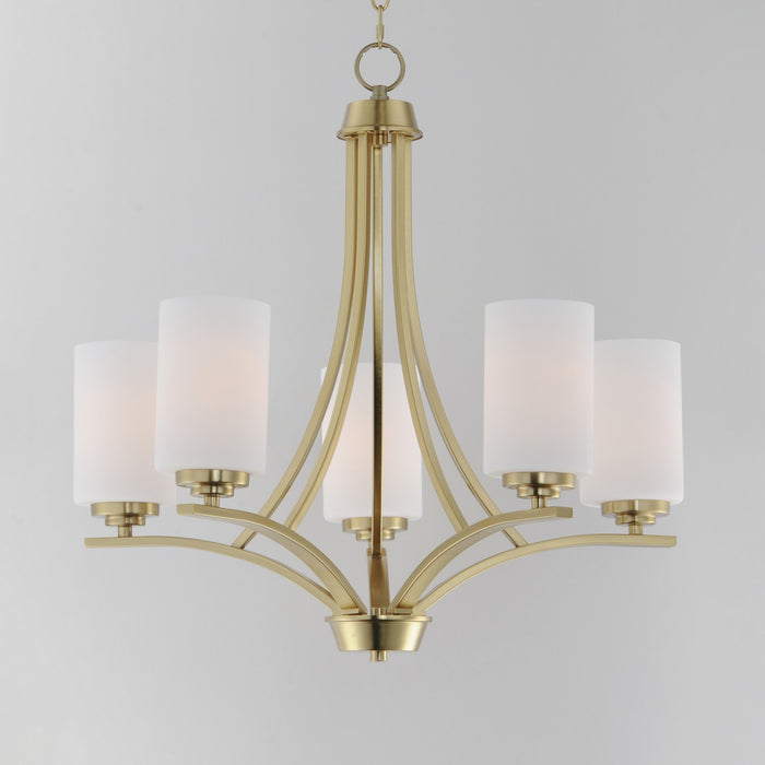 Maxim 20035SWSBR Five Light Chandelier, Satin Brass