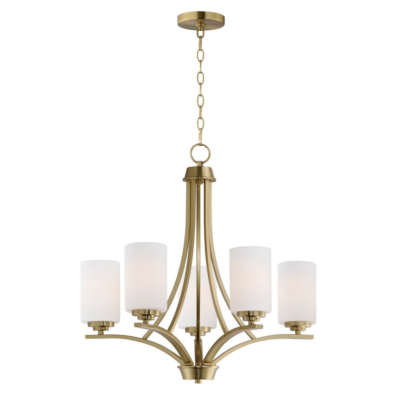 Maxim 20035SWSBR Five Light Chandelier, Satin Brass