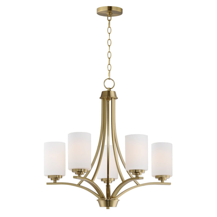 Maxim 20035SWSBR Five Light Chandelier, Satin Brass
