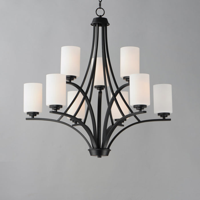 Maxim 20036SWBK Nine Light Chandelier, Black