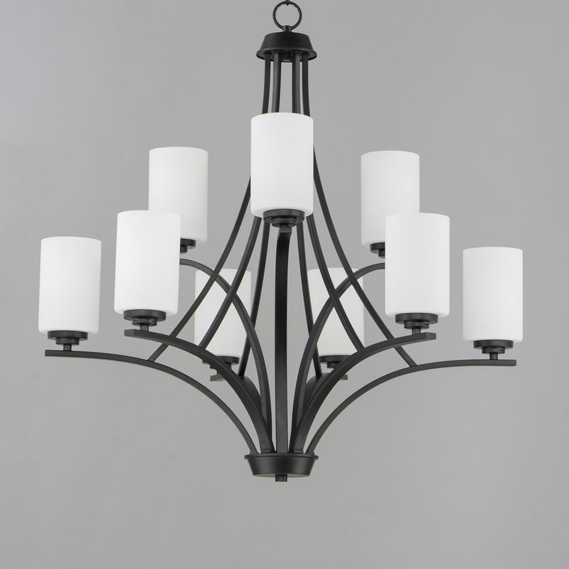 Maxim 20036SWBK Nine Light Chandelier, Black