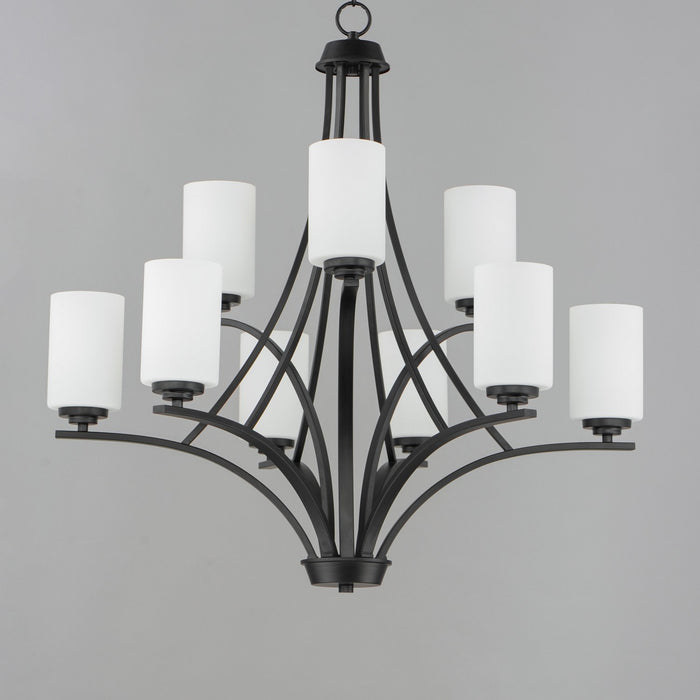Maxim 20036SWBK Nine Light Chandelier, Black