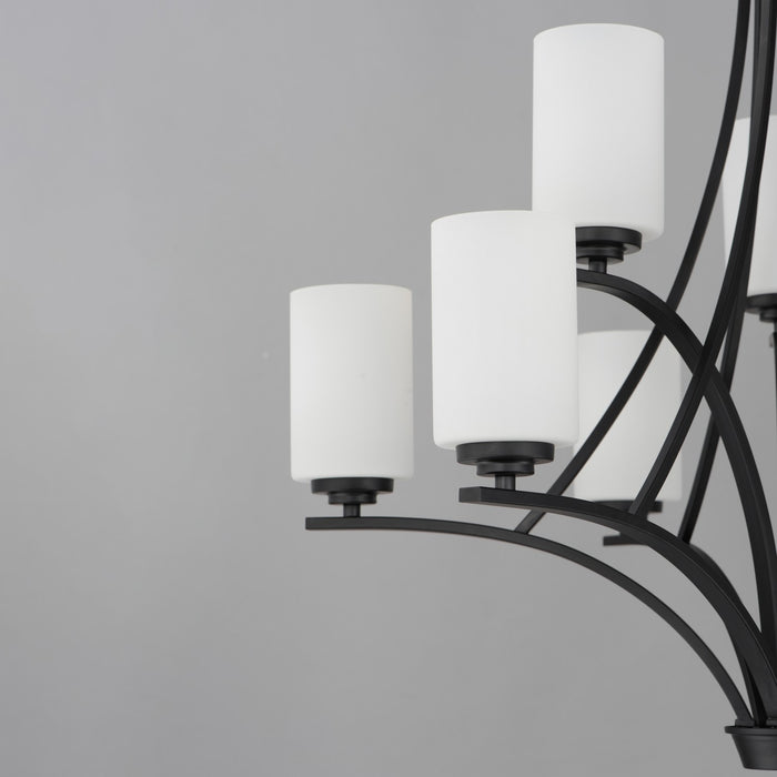 Maxim 20036SWBK Nine Light Chandelier, Black