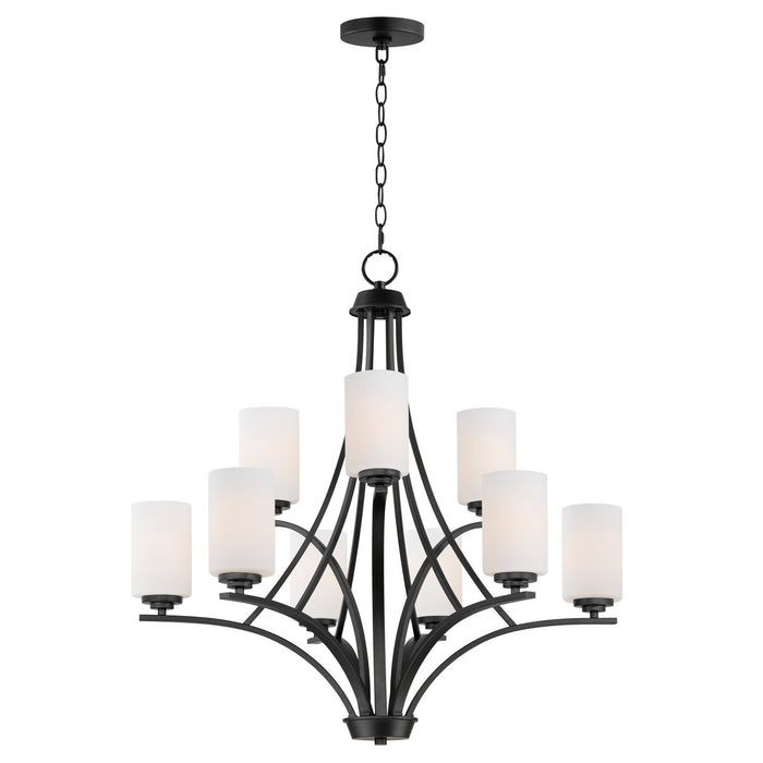 Maxim 20036SWBK Nine Light Chandelier, Black