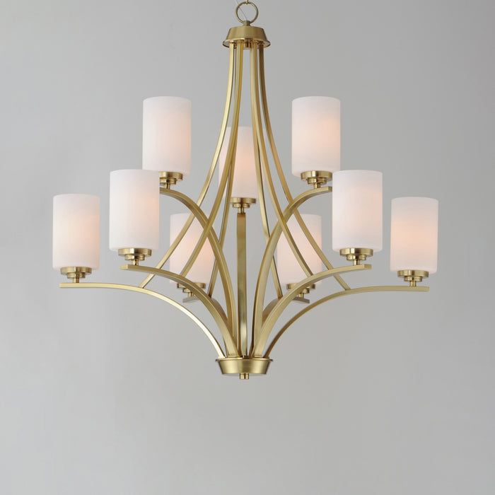 Maxim 20036SWSBR Nine Light Chandelier, Satin Brass