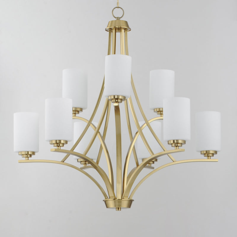 Maxim 20036SWSBR Nine Light Chandelier, Satin Brass