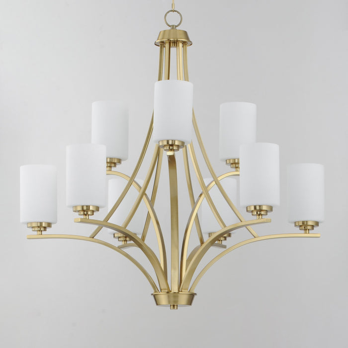 Maxim 20036SWSBR Nine Light Chandelier, Satin Brass