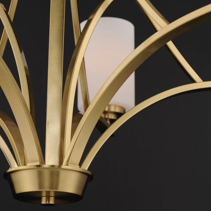 Maxim 20036SWSBR Nine Light Chandelier, Satin Brass