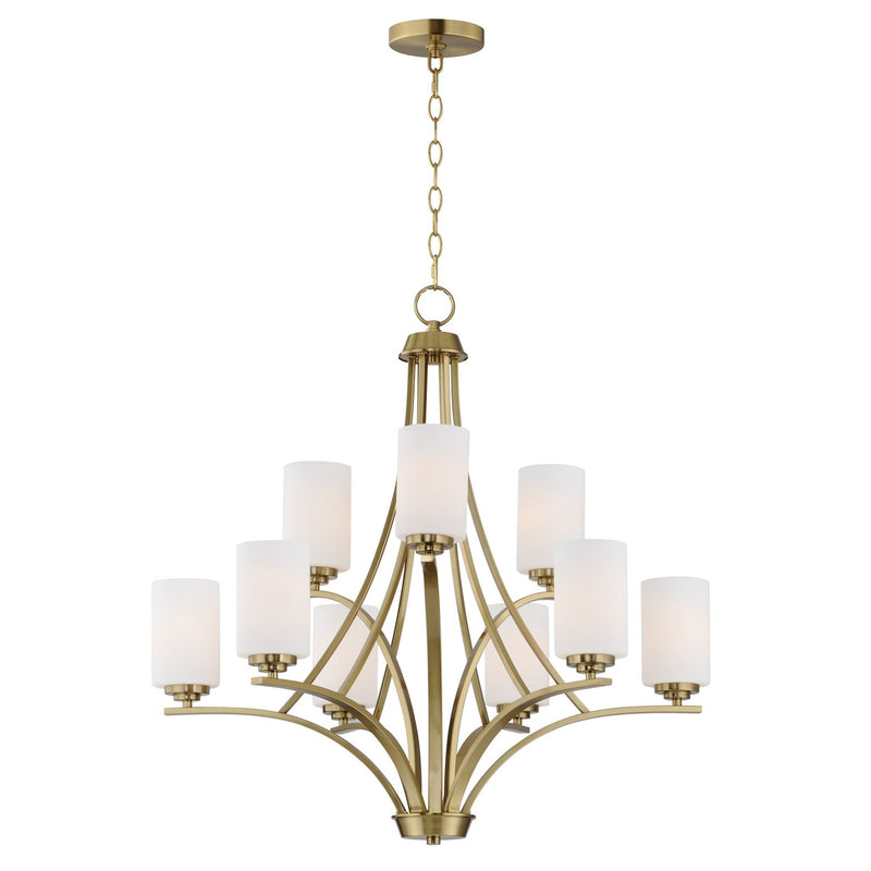 Maxim 20036SWSBR Nine Light Chandelier, Satin Brass