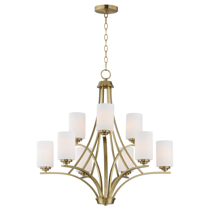 Maxim 20036SWSBR Nine Light Chandelier, Satin Brass