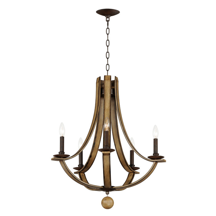 Maxim 20345DWAR Five Light Chandelier, Driftwood/Anthracite