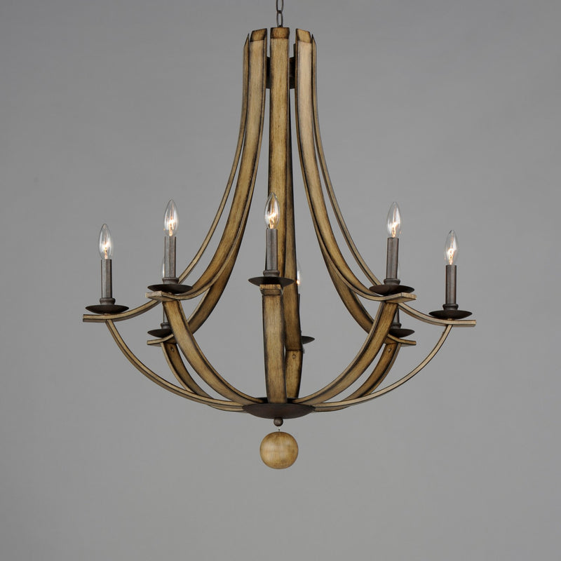 Maxim 20348DWAR Eight Light Chandelier, Driftwood/Anthracite