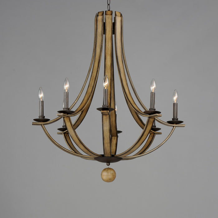 Maxim 20348DWAR Eight Light Chandelier, Driftwood/Anthracite