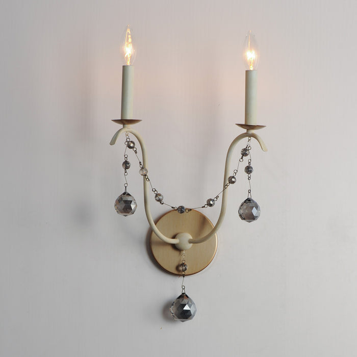 Maxim 20482ECVG Two Light Wall Sconce, Ecru/Venetian Gold