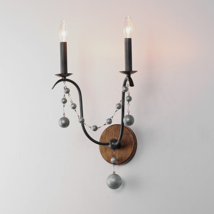 Maxim 20482GN Two Light Wall Sconce, Golden Noir