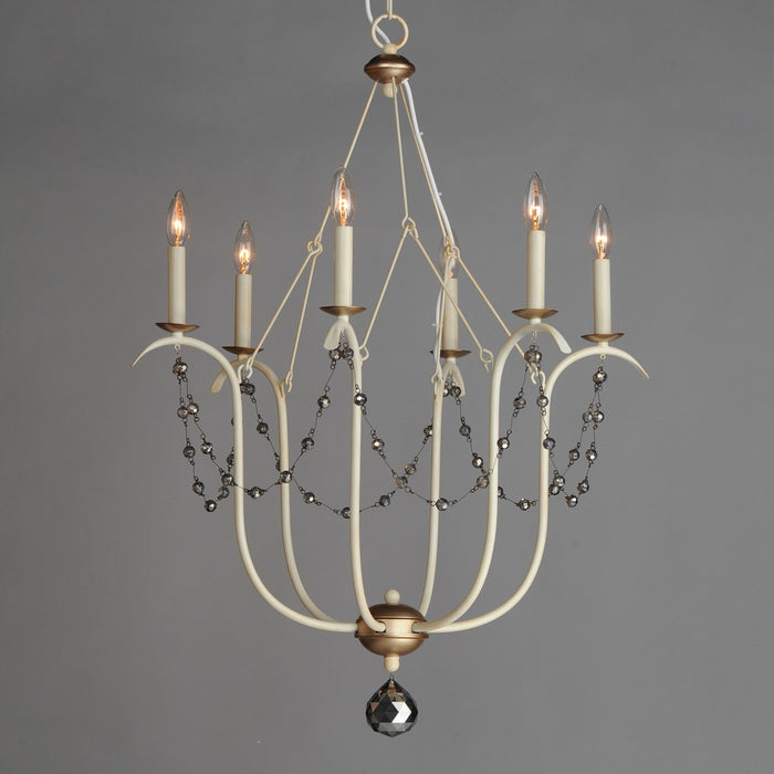 Maxim 20486ECVG Six Light Chandelier, Ecru/Venetian Gold