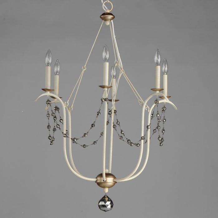 Maxim 20486ECVG Six Light Chandelier, Ecru/Venetian Gold