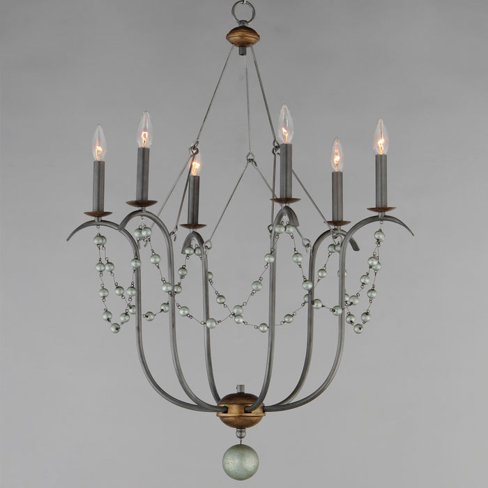 Maxim 20486GN Six Light Chandelier, Golden Noir