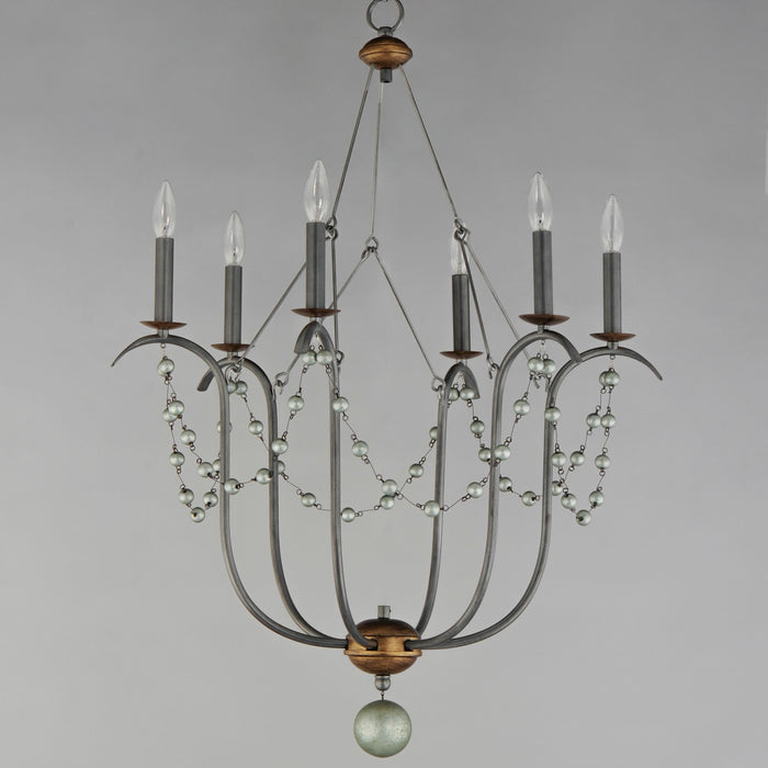 Maxim 20486GN Six Light Chandelier, Golden Noir