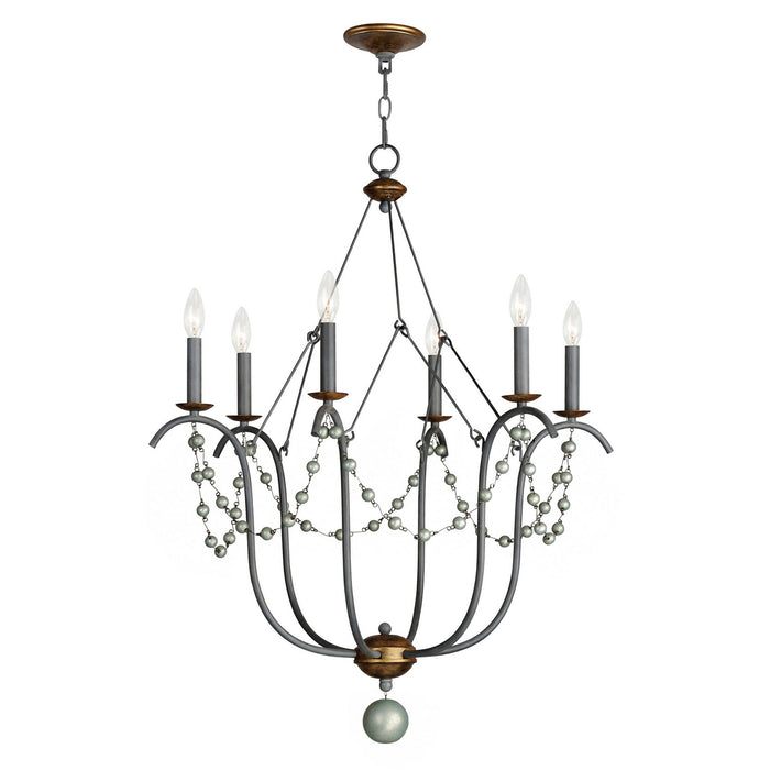 Maxim 20486GN Six Light Chandelier, Golden Noir