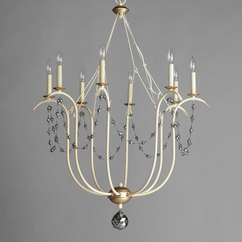 Maxim 20488ECVG Eight Light Chandelier, Ecru/Venetian Gold