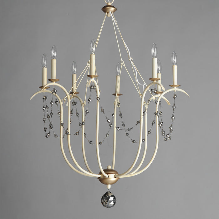 Maxim 20488ECVG Eight Light Chandelier, Ecru/Venetian Gold