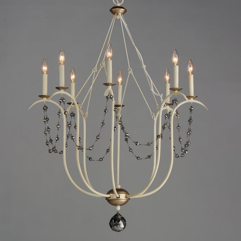 Maxim 20488ECVG Eight Light Chandelier, Ecru/Venetian Gold