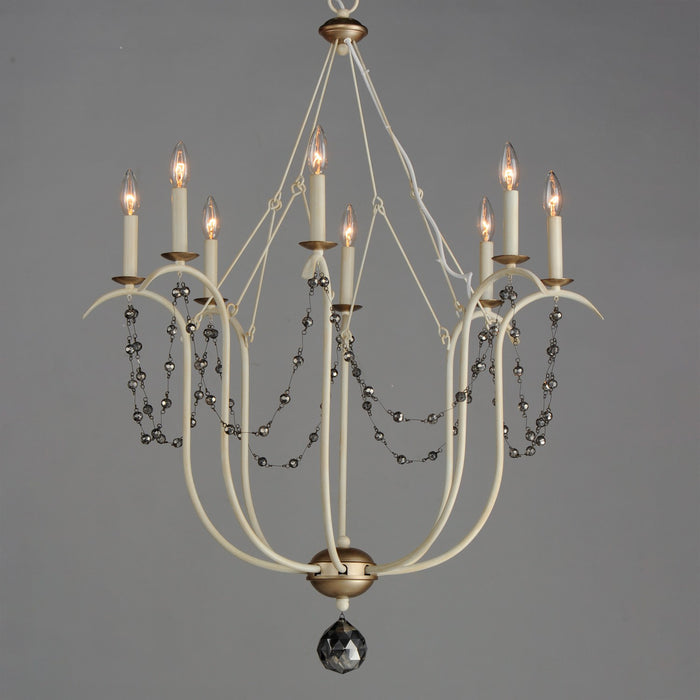 Maxim 20488ECVG Eight Light Chandelier, Ecru/Venetian Gold