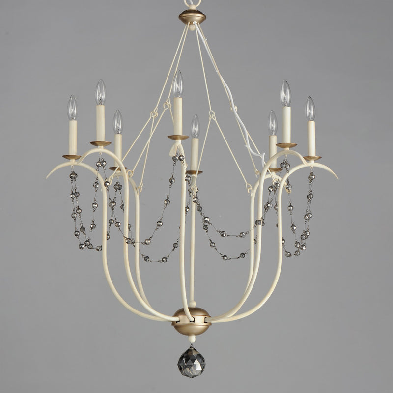 Maxim 20488ECVG Eight Light Chandelier, Ecru/Venetian Gold