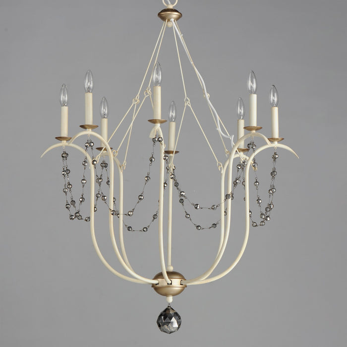 Maxim 20488ECVG Eight Light Chandelier, Ecru/Venetian Gold