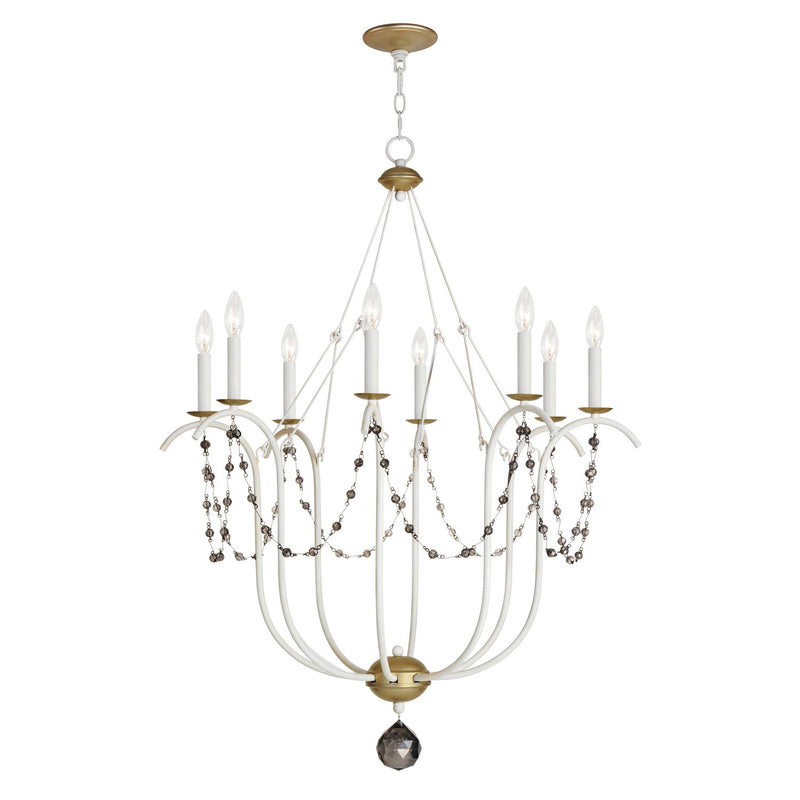 Maxim 20488ECVG Eight Light Chandelier, Ecru/Venetian Gold