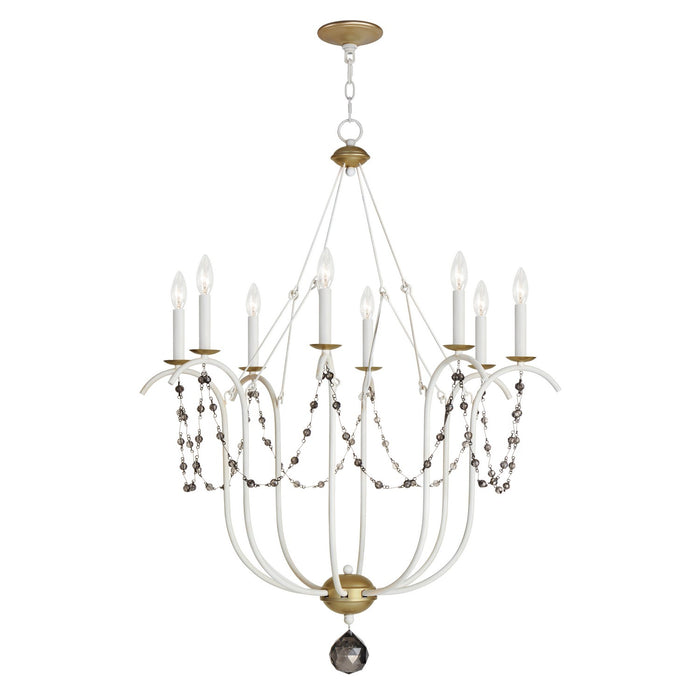 Maxim 20488ECVG Eight Light Chandelier, Ecru/Venetian Gold