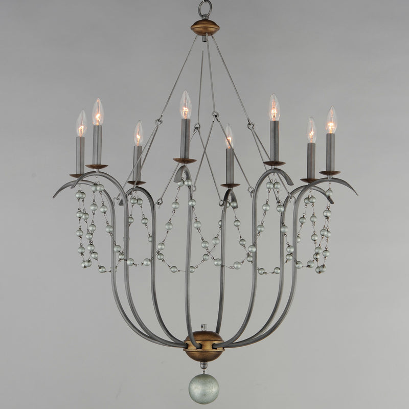 Maxim 20488GN Eight Light Chandelier, Golden Noir