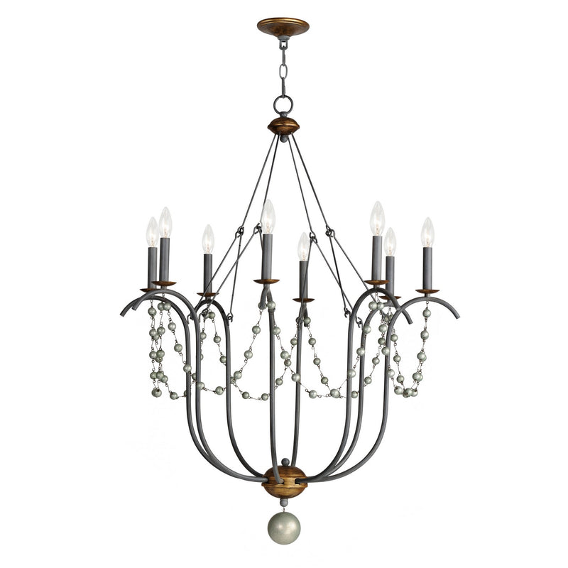 Maxim 20488GN Eight Light Chandelier, Golden Noir