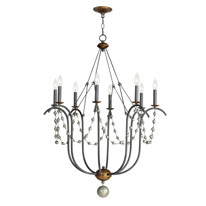 Maxim 20488GN Eight Light Chandelier, Golden Noir