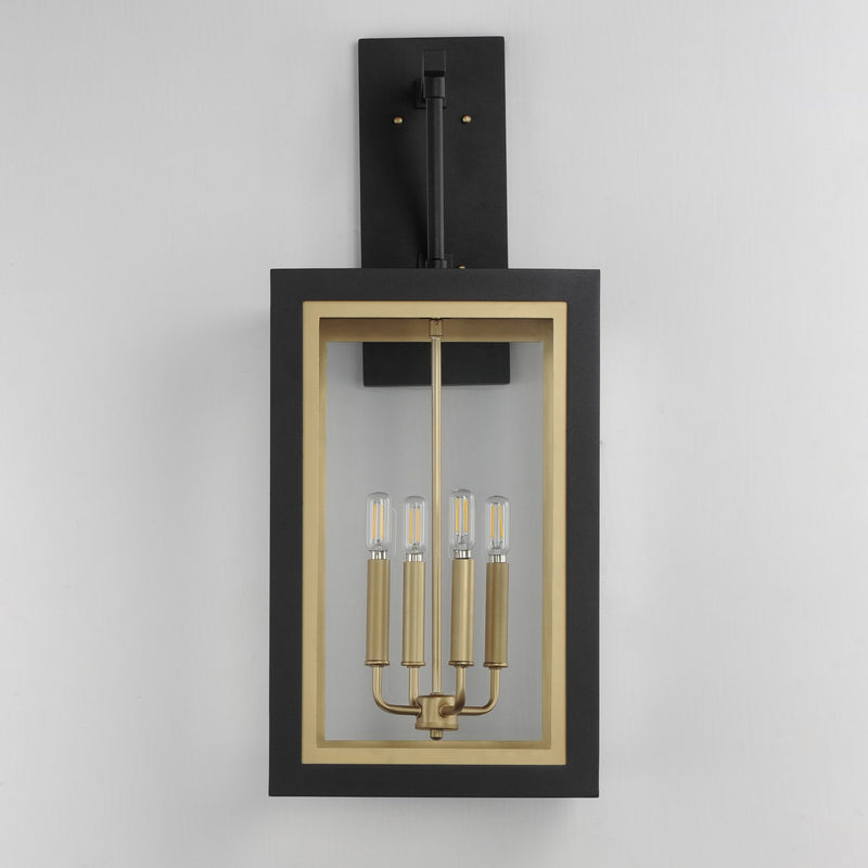 Maxim 30056CLBKGLD Four Light Outdoor Wall Sconce, Black / Gold