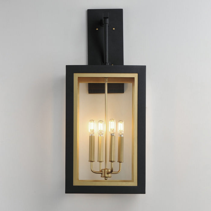 Maxim 30056CLBKGLD Four Light Outdoor Wall Sconce, Black / Gold