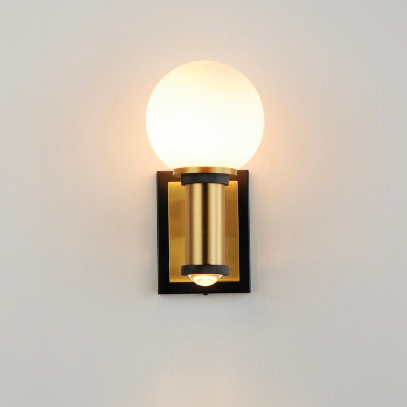 Maxim 32482SWBKNAB LED Wall Sconce, Black / Natural Aged Brass