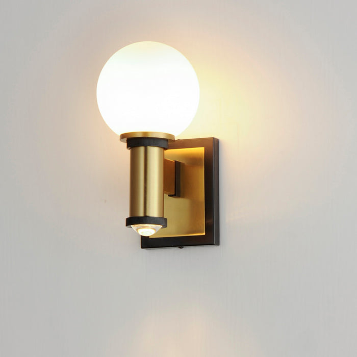 Maxim 32482SWBKNAB LED Wall Sconce, Black / Natural Aged Brass