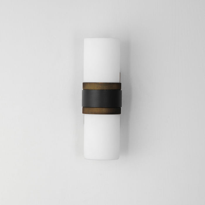 Maxim 32651SWBKAB Two Light Outdoor Wall Sconce, Black / Antique Brass
