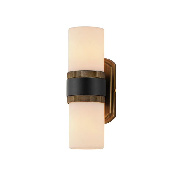 Maxim 32651SWBKAB Two Light Outdoor Wall Sconce, Black / Antique Brass