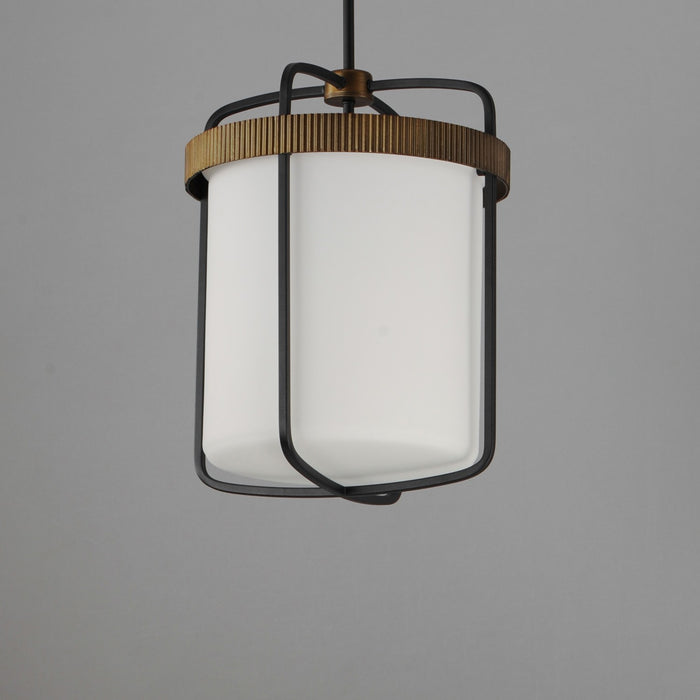 Maxim 32653SWBKAB Three Light Pendant, Black / Antique Brass