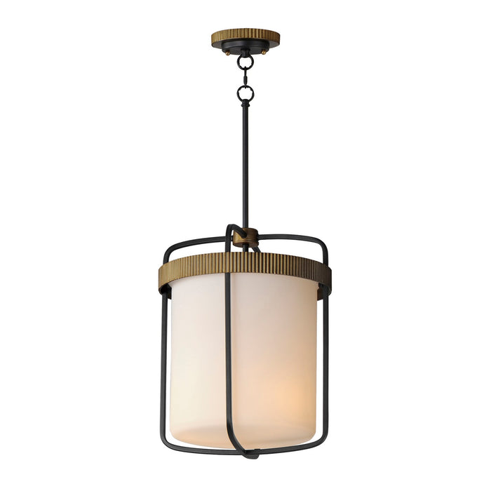 Maxim 32653SWBKAB Three Light Pendant, Black / Antique Brass