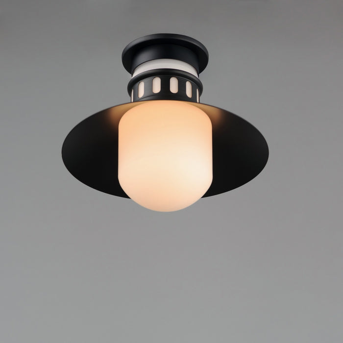 Maxim 35120SWBK One Light Outdoor Flush Mount, Black