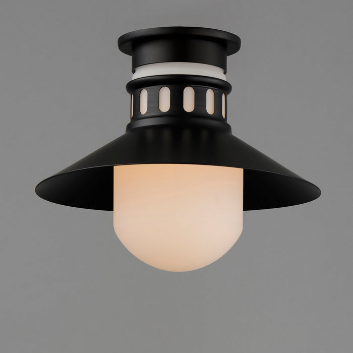 Maxim 35120SWBK One Light Outdoor Flush Mount, Black