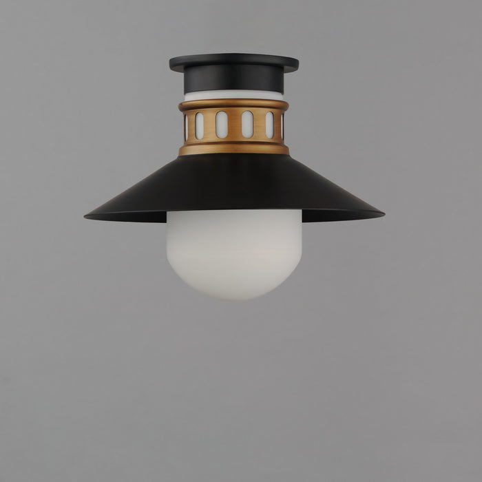 Maxim 35120SWBKAB One Light Outdoor Flush Mount, Black / Antique Brass