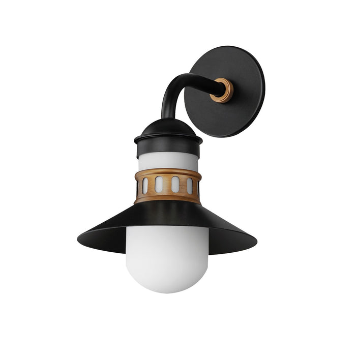 Maxim 35122SWBKAB One Light Outdoor Wall Sconce, Black / Antique Brass