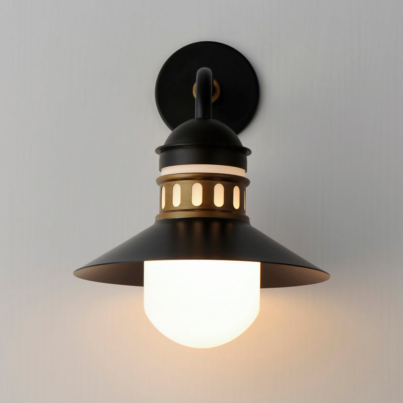 Maxim 35124SWBKAB One Light Outdoor Wall Sconce, Black / Antique Brass