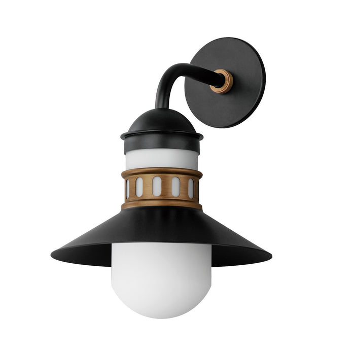 Maxim 35124SWBKAB One Light Outdoor Wall Sconce, Black / Antique Brass