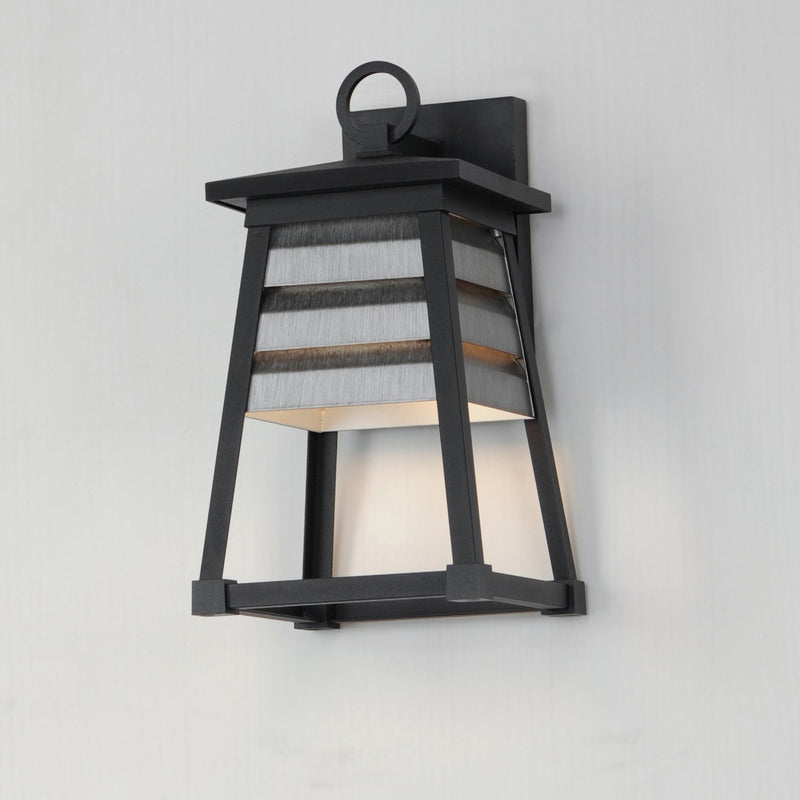 Maxim 40632WZBK One Light Outdoor Wall Sconce, Weathered Zinc/Black